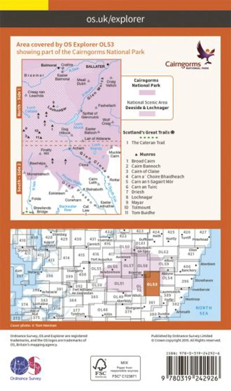 OS Explorer Map OL53 - Lochnagar Glen Muick and Glen Clova-1
